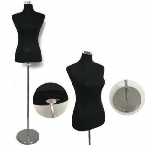 Terzi Prova Bayan Cansız Manken 36-38 Beden Prova Mankeni Parlak Krom Ayaklı