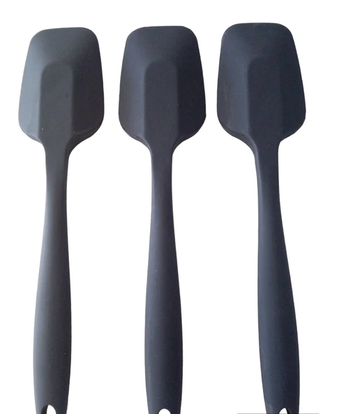 Pink Rose Yanmaz Yapışmaz Silikon Spatula ,3lü Set Antrasit - 3