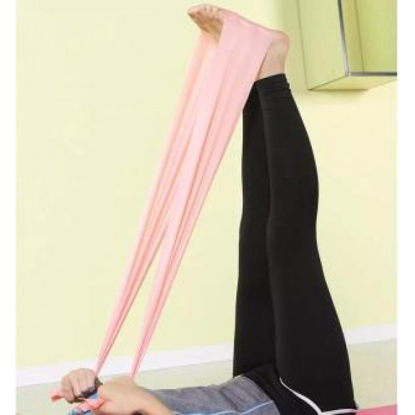 Leyaton Pilates Bandı Jimnastik Plates Lastiği 90x15 Cm Egzersiz Aerobik Bant 1 Adet Pembe