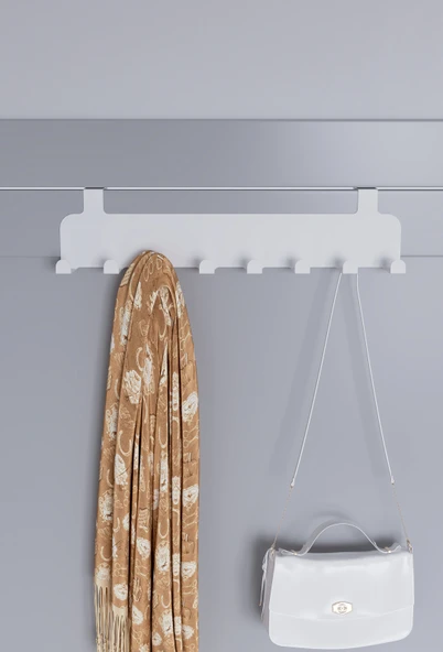 Metal Beyaz Amerikan Kapı Arkası Askılık Mutfak Banyo Oda Kapı Arkası Askılık Beyaz