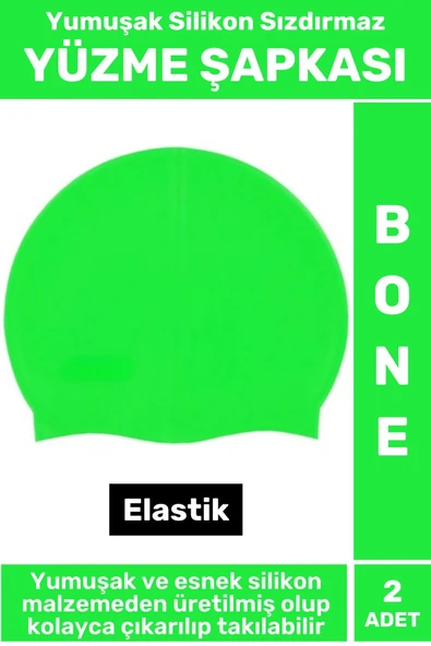 Özel Üretim Su Geçirmez Elastik Yüzücü Havuz Deniz Yüzme Şapkası Yumuşak Silikon Bone 2 Adet
