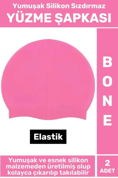 Özel Üretim Su Geçirmez Elastik Yüzücü Havuz Deniz Yüzme Şapkası Yumuşak Silikon Bone 2 Adet