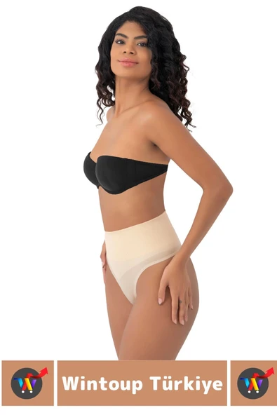 Özel Üretim İz Göstermez Kaymaz 2 Beden İncelten Sıkılaştırıcı Toparlayıcı Dikişsiz String Korse - Resim 3