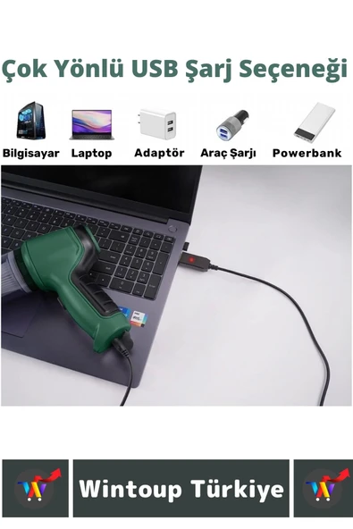 Premium 6000Pa Çekiş 2000mAh Pil USB Hızlı Şarj Çok Amaçlı Elektronik Kablosuz Araç İçi OTO SÜPÜRGE - 3
