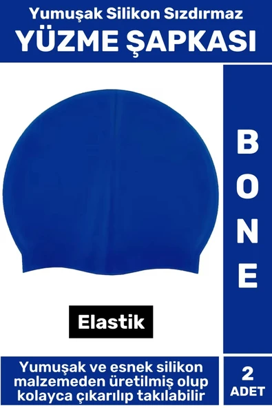 Özel Üretim Su Geçirmez Elastik Yüzücü Havuz Deniz Yüzme Şapkası Yumuşak Silikon Bone 2 Adet