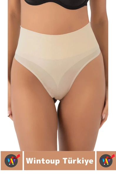 Özel Üretim İz Göstermez Kaymaz 2 Beden İncelten Sıkılaştırıcı Toparlayıcı Dikişsiz String Korse - Resim 2