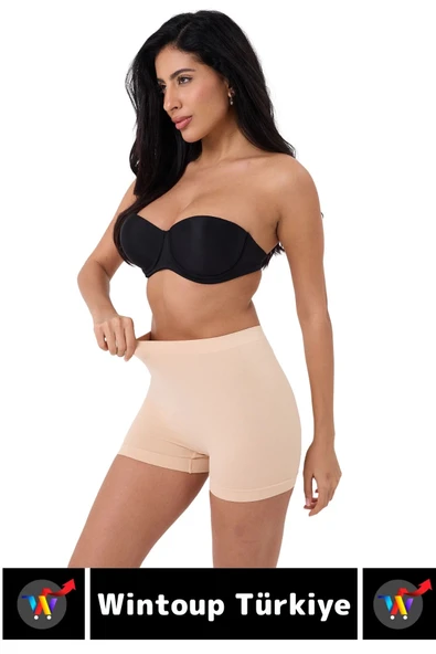 Özel Üretim İz Göstermez Yüksek Bel Sıkılaştırıcı İnceltici Toparlayıcı Dikişsiz Boxer Şort Korse - Resim 2