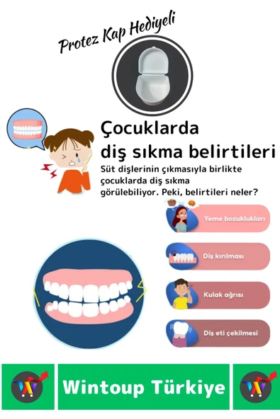 Diş Çene Sıkma Gıcırdatma Bruksizm Önleyici Gece Plağı Koruyucu Uyku Aparatı Protez Kaplı 4 Adet - 3