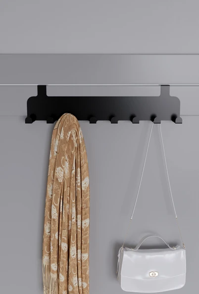 Metal Siyah Amerikan Kapı Arkası Askılık Mutfak Banyo Oda Kapı Arkası Askılık Siyah
