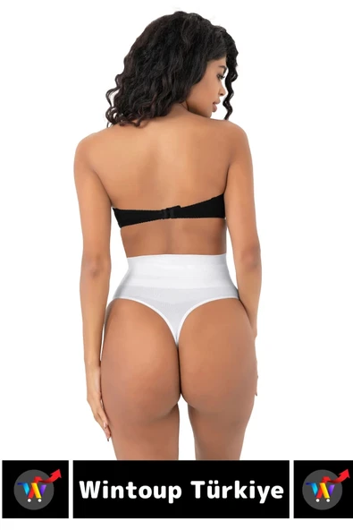 Özel Üretim İz Göstermez Kaymaz 2 Beden İncelten Sıkılaştırıcı Toparlayıcı Dikişsiz String Korse - Resim 2