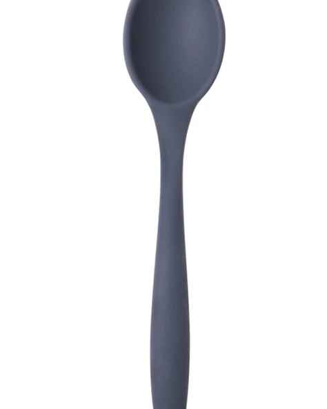 PinkRose Büyük Boy Yanmaz Yapışmaz Antrasit Silikon Kaşık Set 3 Lü Antrasit - 2