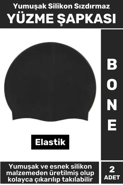 Özel Üretim Su Geçirmez Elastik Yüzücü Havuz Deniz Yüzme Şapkası Yumuşak Silikon Bone 2 Adet