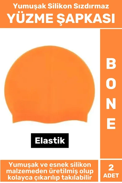 Özel Üretim Su Geçirmez Elastik Yüzücü Havuz Deniz Yüzme Şapkası Yumuşak Silikon Bone 2 Adet