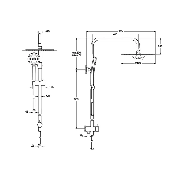 Artema Lite LC A45700 Krom Duş Sistemi - 2