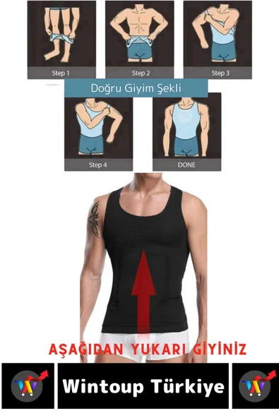 Özel Üretim Jinekomasti Dik Duruş Toparlayıcı Göbek Sıkılaştırıcı Elastik Erkek Atlet Korse 3 Adet - Resim 6