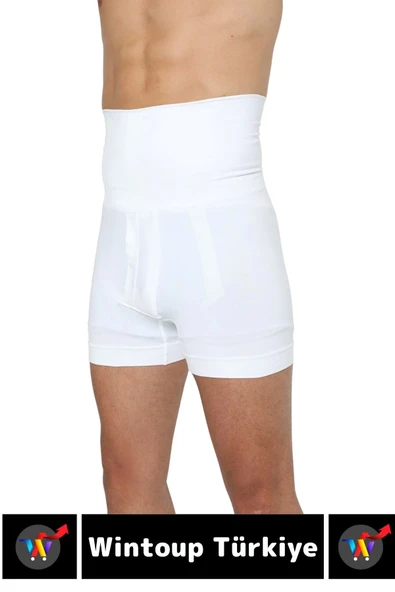 Özel Üretim Göbek Kalça Toparlayıcı Sıkılaştırıcı Bel Düzleştirici İnceltici Erkek Duble Boxer Korse - Resim 4