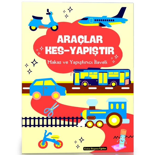 Okul Öncesi ve Birinci Sınıflar İçin KES-Yapıştır Seti (Hayvanlar-Araçlar) - 3