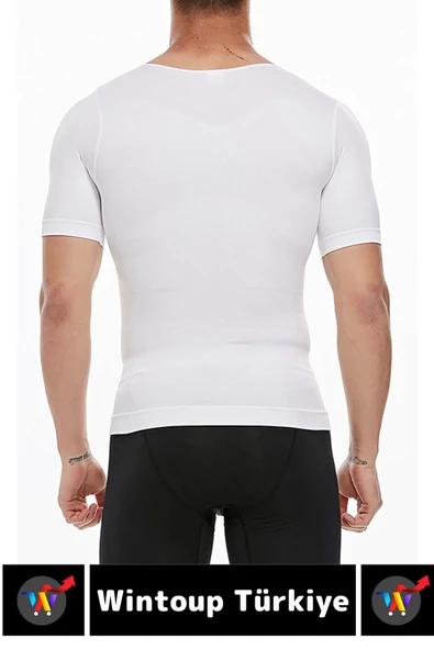 Özel Üretim Jinekomasti Dik Duruş Toparlayıcı Göbek Sıkılaştırıcı Elastik Erkek Fanila Korse 2 Adet - 3