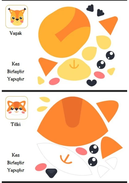 Okul Öncesi ve Birinci Sınıflar İçin KES-Yapıştır Seti (Hayvanlar-Araçlar) - 5