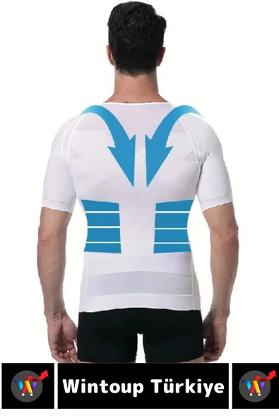 Özel Üretim Jinekomasti Dik Duruş Toparlayıcı Göbek Sıkılaştırıcı Elastik Erkek Fanila Korse 2 Adet - 4