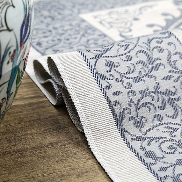 Hediyelik İpek Nur Tafta Seccade Lacivert 68x110 cm - 300 gr - 5