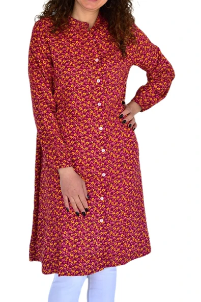 Kadın Uzun Çiçek Baskılı Desen Viscon Bluz BGL-ST04290 - Resim 5