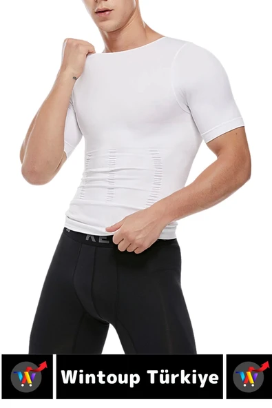 Özel Üretim Jinekomasti Dik Duruş Toparlayıcı Göbek Sıkılaştırıcı Elastik Erkek Fanila Korse 2 Adet - 2