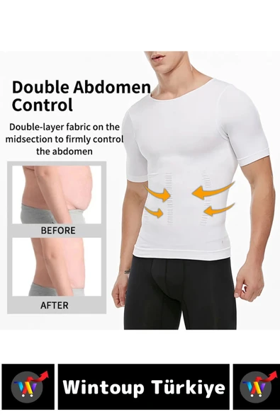 Özel Üretim Jinekomasti Dik Duruş Toparlayıcı Göbek Sıkılaştırıcı Elastik Erkek Fanila Korse 3 Adet - Resim 7