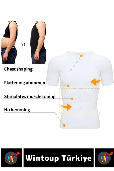 Özel Üretim Jinekomasti Dik Duruş Toparlayıcı Göbek Sıkılaştırıcı Elastik Erkek Fanila Korse 2 Adet - 5