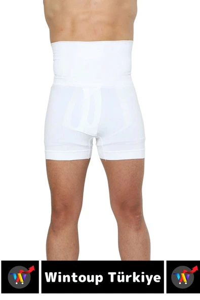 Özel Üretim Göbek Kalça Toparlayıcı Sıkılaştırıcı Bel Düzleştirici İnceltici Erkek Duble Boxer Korse - Resim 3