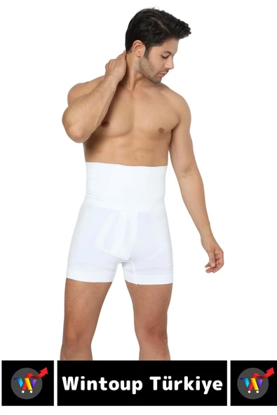 Özel Üretim Göbek Kalça Toparlayıcı Sıkılaştırıcı Bel Düzleştirici İnceltici Erkek Duble Boxer Korse - Resim 5