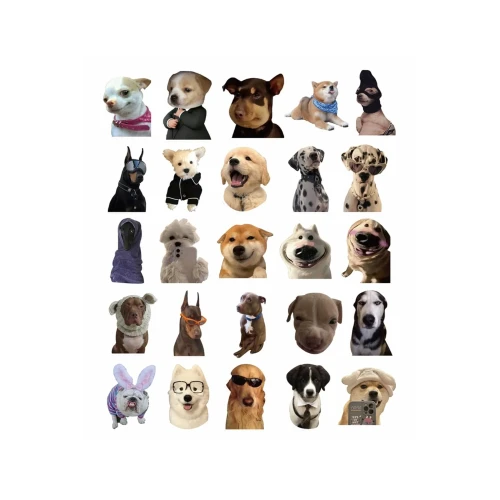 Sevimli Köpek Çıkartmaları Laptop Notebook Tablet Sticker Seti - 2
