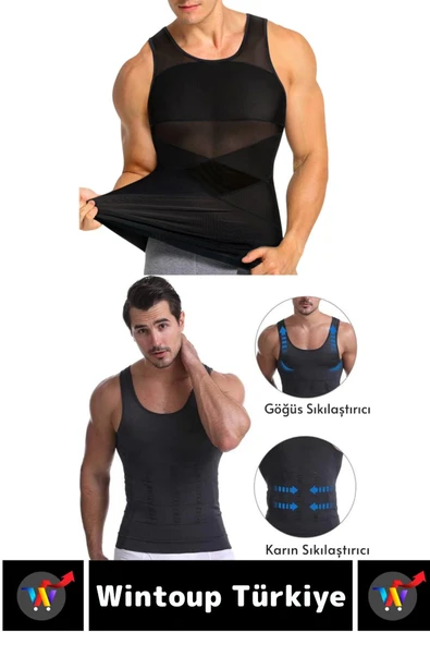 Özel Üretim Jinekomasti Dik Duruş Toparlayıcı Göbek Sıkılaştırıcı Elastik Erkek Atlet Korse 3 Adet - Resim 5