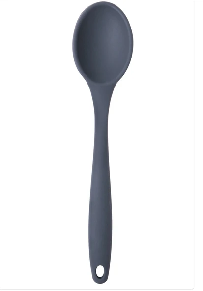 PinkRose Büyük Boy Antrasit Silikon Spatula + Kaşık Set 3 lü - 4