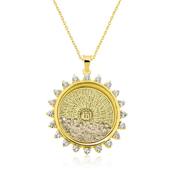 Gümüş Gold Esmaül Hüsna Bayan Kolye ürün görseli