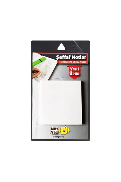 Not Yaz Şeffaf Post-it Ebat 75x75 Mm 50 Yaprak