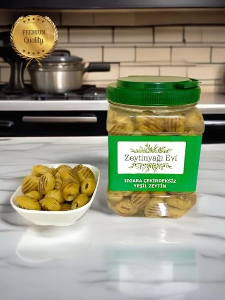 Izgara Çekirdeksiz Yeşil Zeytin Salatası 900 Gram Pet Ambalaj