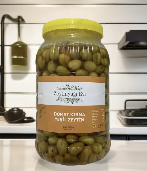 El Kırması Domat Sofralık Yeşil Zeytin İri Kalibre Pet Şişe 3000 Gram - 2