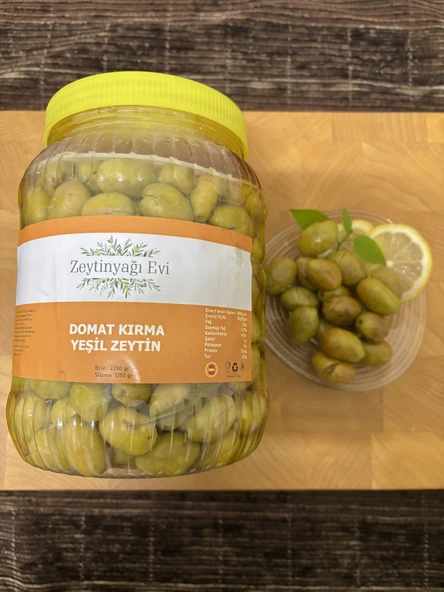 El Kırması Domat Sofralık Yeşil Zeytin İri Kalibre Pet Şişe 2200 Gram - 2