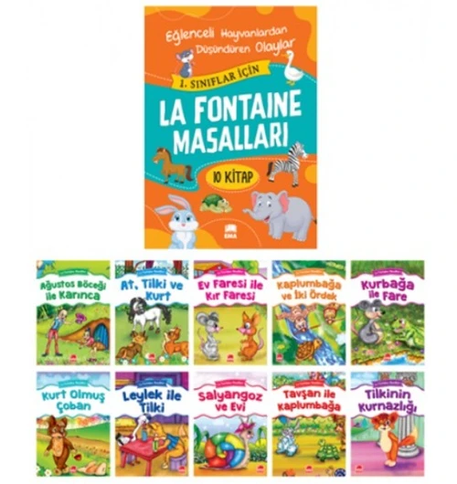 Ema - La Fontaine Masalları Hikaye - 19x27 cm 4 Farklı Kitap