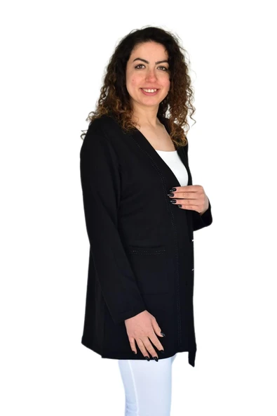 Kadın Anne Mevsimlik Düğmeli Cepli Hırka BGL-ST04313 - Resim 8