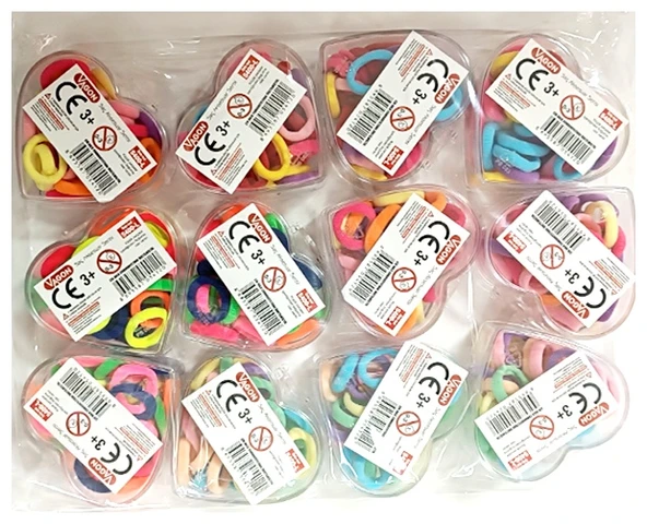 Vagon Saç Tokası Plastik Kalp Kutu - 3 adet