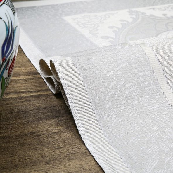 Hediyelik İpek Nur Tafta Seccade Gri 68x110 cm - 300 gr - 4