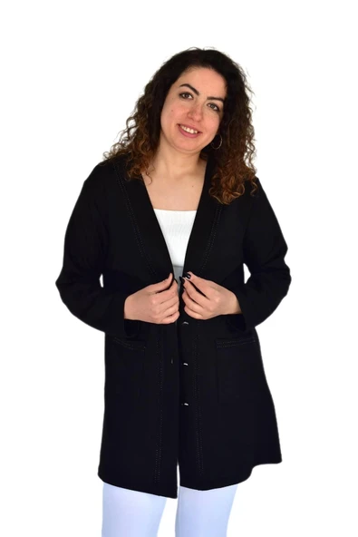 Kadın Anne Mevsimlik Düğmeli Cepli Hırka BGL-ST04313 - Resim 3