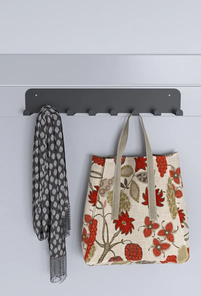 Ultra Güçlü Yapışkanlı Metal Beyaz Kapı Arkası Askılık Duvar Askılığı Banyo Mutfak Oda Askılığı Siyah - 2