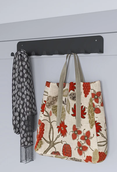 Ultra Güçlü Yapışkanlı Metal Beyaz Kapı Arkası Askılık Duvar Askılığı Banyo Mutfak Oda Askılığı Siyah - 5