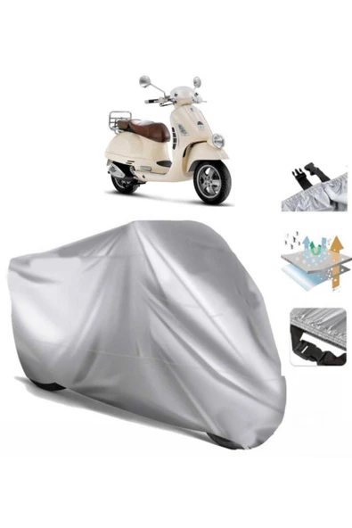 Vespa Gt 250  Arka Çanta (bağlantı Tokalı) Uyumlu SolarBlock Prime Motosiklet Brandası Örtüsü