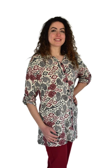 Kadın Büyük Beden Viskon Bluz BGL-ST04253 - Resim 4