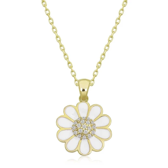 Gümüş Gold Papatya Kadın Kolye ürün görseli