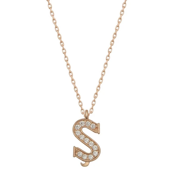 Gümüş Rose Ş Harfi Kadın Kolye ürün görseli